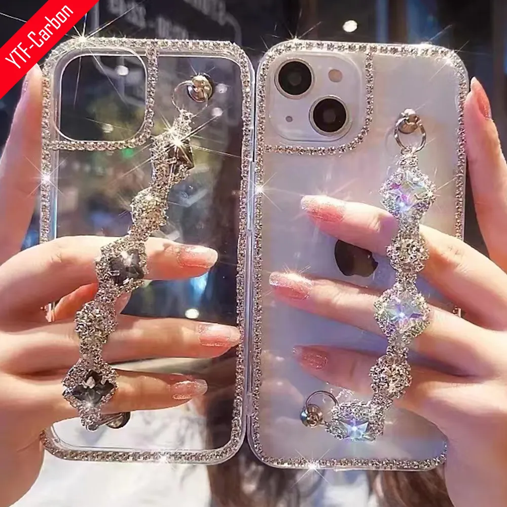 YTF-Carbon für Iphone13pro Max Fall Luxus Mode Dame Strass Diamant DIY Für iPhone 13/13/Fall