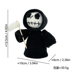 <span class=keywords><strong>Porte</strong></span>-clés fantôme en crochet fait main pour Halloween, en peluche, cadeau d'accompagnement émotionnel avec ailes, artisanat textile tricoté, personnalisable - Product Image 5