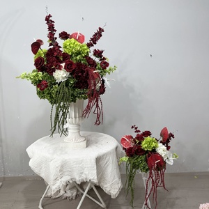 Bola de <span class=keywords><strong>Flores</strong></span> de Boda de Alta Gama, Hilera de <span class=keywords><strong>Flores</strong></span> Naturales Blancas para Decoración de Pasillos y Escenarios, Elegantes <span class=keywords><strong>Centros</strong></span> de Mesa con <span class=keywords><strong>Flores</strong></span> para Caminos - Product Image 1