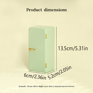Mini Frigorifero in Metallo <span class=keywords><strong>Giocattolo</strong></span> per Bambini, Simulazione di Arredamento per Casa delle Bambole 1:12, Frigorifero in Miniatura per Scene BJD - Product Image 4