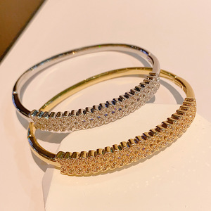 Butterfly <b>Bracelet</b> Gold And <b>White</b> 18K Copper Plated Full Zircon For Women Wedding Jewelry - Product Image 5