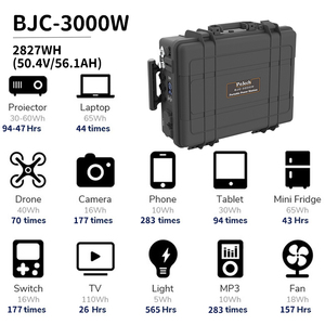 Station d'alimentation portable tout-en-un 3000W avec batterie lithium-ion 1KW 2KW 3KW et contrôleur MPPT, prise UE pour stockage d'énergie domestique - Product Image 5