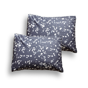 Ensemble de literie 3 pièces à motif <span class=keywords><strong>terrazzo</strong></span> contemporain, imprimé marbre gris foncé, linge de lit durable pour la maison, vente en gros - Product Image 3