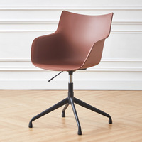 Chaise de salle à manger minimaliste épaisse et ergonomique en plastique, avec accoudoirs en plastique, toute neuve