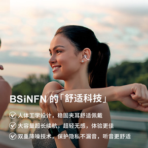 Bsinfen Open Ear Wireless Earbuds <b>Bluetooth</b> 5.4 IpX5 Waterproof Sports Earphones With Noise Reduction - Product Image 3