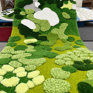 <span class=keywords><strong>Tapis</strong></span> touffeté en microfibre épaisse vert mousse irrégulier, couverture <span class=keywords><strong>de</strong></span> chevet, <span class=keywords><strong>tapis</strong></span> <span class=keywords><strong>de</strong></span> sol jacquard absorbant pour chambre à coucher, usage domestique - Product Image 1