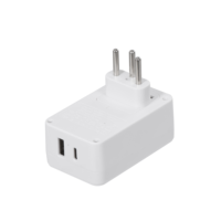 Adaptateur mural universel USB Type-C vers prise US, 1 port USB-C + 1 port USB-A, protection contre les surtensions pour ordinateur portable et écouteurs