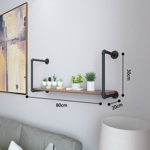 Industrial Wood and Metal Wall <strong>Rack</strong> Floating Shelves for <strong>Storage</strong> Holders &amp; <strong>Racks</strong> Pipe Design Industrial Wall <strong>Storage</strong> <strong>System</strong> - Product Image 6