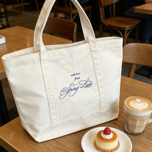 Recycle <b>Canvas</b> Tote <b>Bag</b> 16 Ounce Embroidery Logo Women Shoulder Handbag <b>Large</b> Capacity <b>Canvas</b> Tote <b>Bag</b> Wholesale - Product Image 4