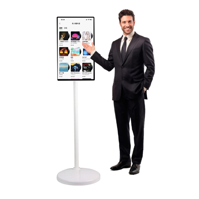 22 Inch LED TV Mini Smart Android Televisor on Wheels Movable Charging Built-In Battery Interactive LED Portable TV