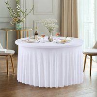 Nappes de mariage modernes sans plis, ajustées, 4/5/6 pieds, blanches et noires, en spandex, personnalisables pour banquets de mariage et fêtes