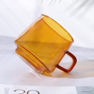 Set di 2 Tazze da Caffè in <span class=keywords><strong>Vetro</strong></span> - Bicchieri Impilabili da 300 ml con Manico - Tazze Colorate per Tè ed <span class=keywords><strong>Espresso</strong></span> - Product Image 4