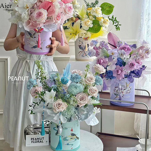 Aierflorist Cadeau Saint Valentin Chinois Magpie câlin seau Coffret cadeau Bouquet de fleurs seau arrangement sac - Product Image 1