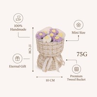 Buket Bunga Daisy Rajutan Tangan Realistis, Keranjang Bunga Mini Buatan Tangan untuk Dekorasi Pernikahan, Hari Valentine, Hari Ibu, dan Rumah