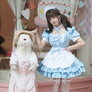 Japanese Style Maid Costume Sky Blue Lolita Dress For Cosplay Role Play - Product Image 2