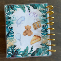 Agenda Personalizable de Cuero/Papel con Tapa Dura y Páginas con Encuadernación de Discos, Regalo para Uso Diario
