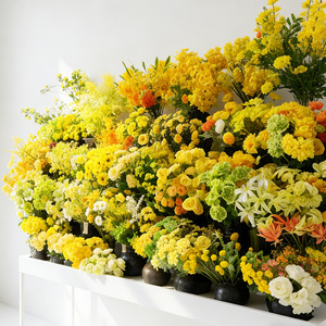 Collection de <span class=keywords><strong>fleurs</strong></span> artificielles jaunes en gros LO-721, <span class=keywords><strong>fleurs</strong></span> artificielles mélangées pour les mariages, les événements et les projets de décoration - Product Image 1