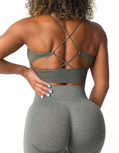 Top Sportivo da Donna Morbido come il Burro Color Menta, <span class=keywords><strong>Reggiseno</strong></span> Sportivo da Palestra e Yoga con <span class=keywords><strong>Spalline</strong></span> Sottili <span class=keywords><strong>Incrociate</strong></span> sulla Schiena e Senza Cuciture - Product Image 5