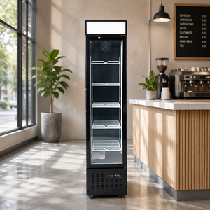 <span class=keywords><strong>Vitrine</strong></span> réfrigérée verticale pour boissons avec porte vitrée fine, écran LED et refroidisseur d'air - Product Image 2