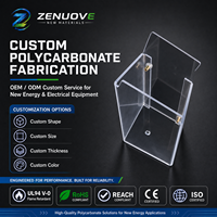 Plaque en polycarbonate transparente sur mesure, découpée et pliée avec précision, pour boîtiers de protection avec assemblage par vis pour couvertures d'équipements