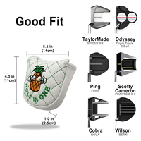 Housse de tête de mallet putter imperméable en cuir PU avec broderie 3D aux couleurs vives et fermeture magnétique, marque PMT, modèle Pm1000
