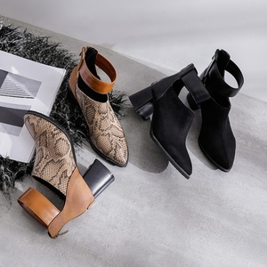 Women square Heel Boots Chunky Heel Ankle Boots <b>Shoe</b> Sexy Pointed Toe Ankle Strap Winter Short Booties Pumps - Product Image 4