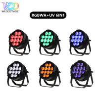 Luz LED Par de Aluminio IP65 Resistente al Agua, Alimentada por Batería, 12x18W RGBWAUV, Control DMX512, 16.7 Millones de Colores, Profesional para Escenarios y DJ