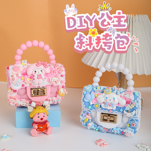 Bolsa de Mensajero Moderna Hecha a Mano para Niñas, con Pegamento Crema, Diseño de Gatito y Piedras, Impermeable, Regalo Infantil, Hecho a Mano con Pegamento Crema - Product Image 4