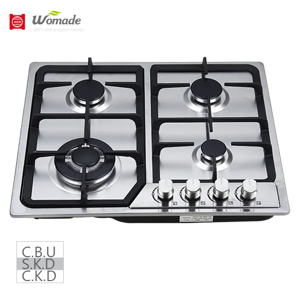 Home appliance 60cm SS 4 burners built-in gas cooktop kitchen appliances stainless steel built in gas stove 4 burners price