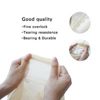 Katoenen gaas zakjes voor boodschappen, herbruikbaar met bijenwas voedselwraps / biologisch / wasbare groentezakjes met trekkoord en weegschaal