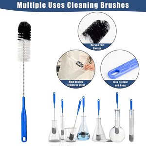 Glass Tube Pipe Cleaners <b>Brush</b> Kit Long Handle Nylon Tube Cleaning <b>Brushes</b> Home Cleaning Supplies for <b>Bottle</b> Funnel Cleaner - Product Image 2