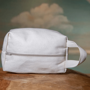 Trousse de toilette en coton Hyacinth 18x12cm avec fermeture éclair, poignée souple, style simple, petite capacité - Product Image 1