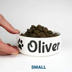 OEM ODM makanan anak anjing kustom piring makan perlahan bentuk hati keramik peliharaan anjing kucing mangkuk porselen pengumpan lambat