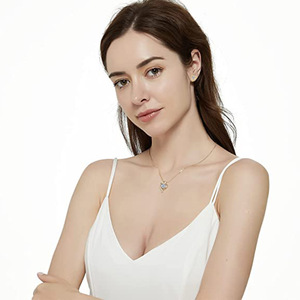 Collar con colgante de corazón para mujer, cadena tipo caja, joyería minimalista de moda, regalo para uso diario - Product Image 3