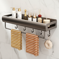 Étagère murale de salle de bain multifonctionnelle moderne JIAYI en acier au carbone, sans perçage, en forme d'arc, pour shampoing et lait corporel