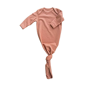 Super suave infantil de manga larga Pijamas bebé recién nacido <span class=keywords><strong>nudo</strong></span> vestido con sombrero anudado conjunto - Product Image 1