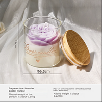 Décoration d'intérieur personnalisée, bougies parfumées en cire de soja de luxe créatives en forme de rose, bougies dans un verre floral