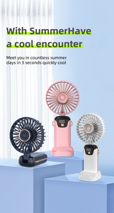 Ventilador de mano plegable con pantalla digital multifuncional personalizable OEM - Product Image 5