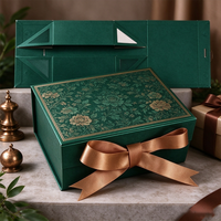 Boîte cadeau rigide pliable de luxe avec nœud en satin, boîte d'emballage cadeau magnétique pliable, impression personnalisée de motifs et de logos disponible