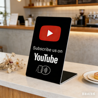 Support d'affichage NFC personnalisé sans contact pour cartes cadeaux Google, réseaux sociaux et avis, avec fonction Tap et support de code QR