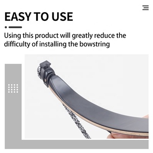 Tirette de <span class=keywords><strong>corde</strong></span> de <span class=keywords><strong>tir</strong></span> à l'arc en nylon pour arc classique, arc long traditionnel et arc à poulies, outil d'installation de la tirette et de la protection des branches d'arc - Product Image 3