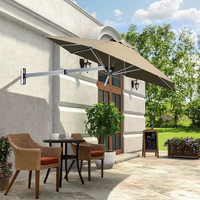 Parasol de balcon JXT, pare-soleil rétractable mural, jardin extérieur, bande LED, parasol extérieur