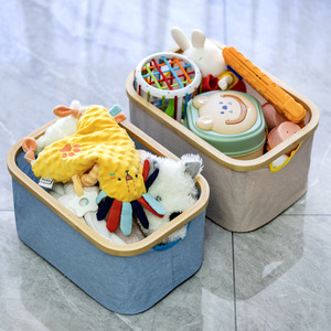 Fabric Storage Basket Canvas Rectangle 20-35L Eco-Friendly Toys Organizer <b>Laundry</b> Basket - Product Image 2