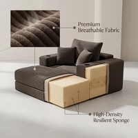 Canapé modulaire sectionnel moderne à compression sous vide, convertible en lit, sans cadre, grand fauteuil lounge pour salon et petit appartement