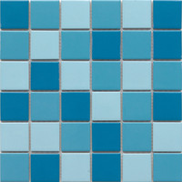 Mosaïques en céramique bleues mélangées de forme carrée moderne pour la décoration murale intérieure des hôtels, utilisation en cuisine et salle de bain, mosaïques bleues