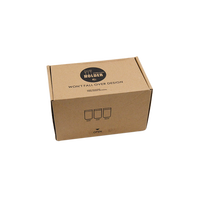 Boîte d'emballage en carton ondulé auto-érectible en kraft recyclable, conception personnalisée en gros, pour transport aérien, avec pelliculage brillant