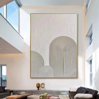 Décorations modernes personnalisées Arche en plâtre Peinture beige pure 3D pour la maison Peinture minimaliste sur toile Logo personnalisé à l'huile Art 3d