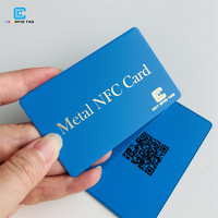 Carte de visite NFC en métal personnalisée NTAG213 13,56 MHz, carte numérique intelligente sans contact avec logo gravé au laser