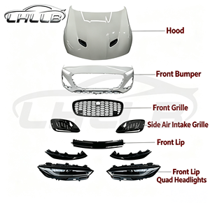 Adatto per Jaguar F-Type 2013-2020, Kit di Aggiornamento Paraurti Anteriore, Fari <span class=keywords><strong>e</strong></span> Griglia Centrale di Nuovo Stile - Product Image 3
