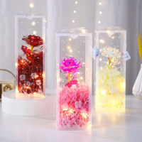 Buket lampu LED mawar mempesona warna-warni, simulasi bunga abadi ornamen dekoratif Hari Valentine Ulang Tahun grosir